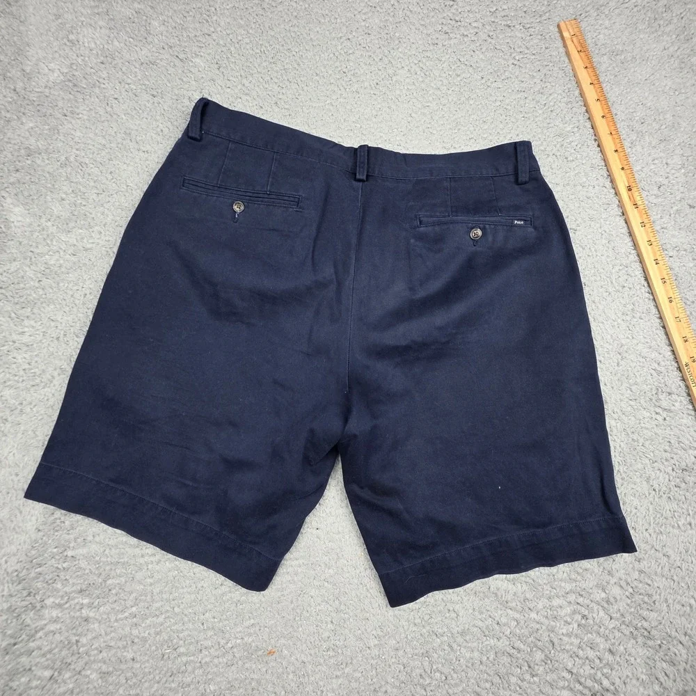 Polo Ralph Lauren Chino Shorts Mens 35 Navy Blue Classic‎ Fit 9 Inch Cotton